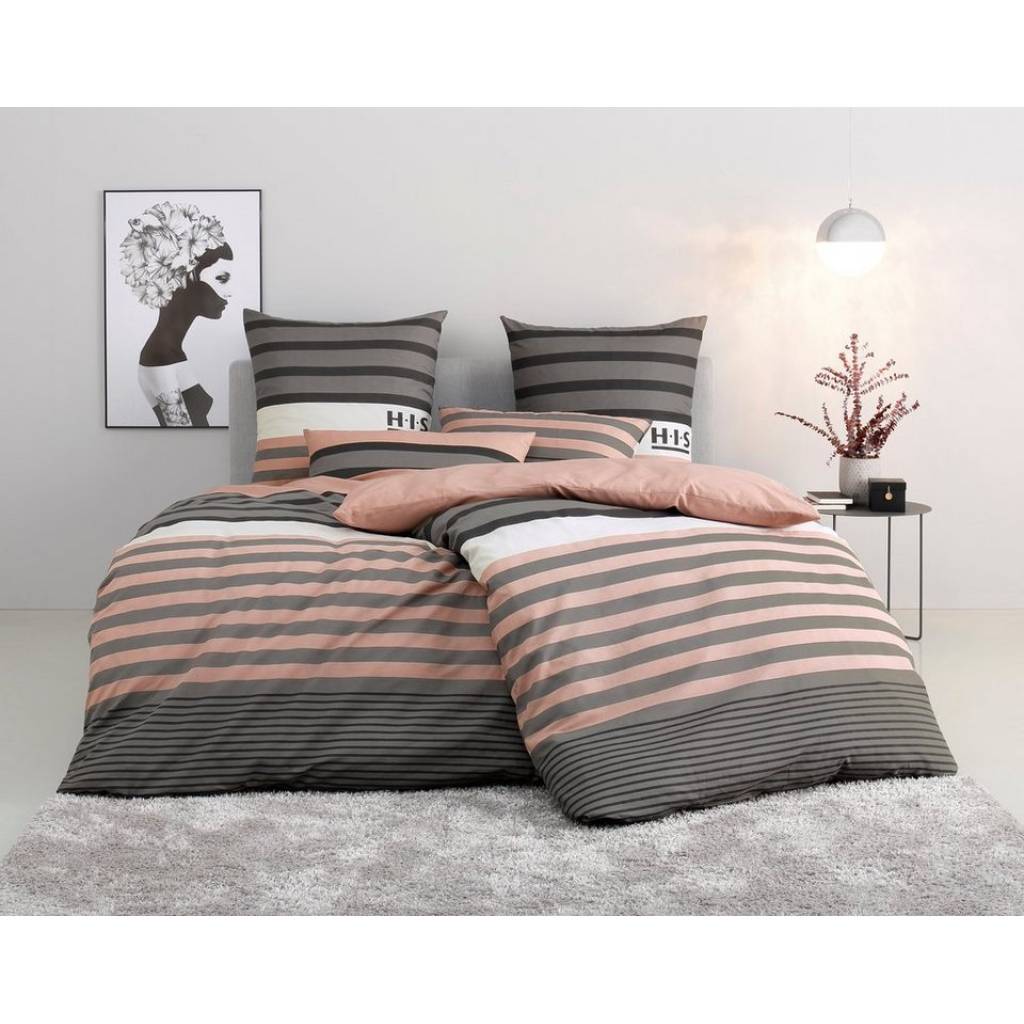 [OTTO UP] H.I.S Bettwäsche Majoran Linon – 100% Baumwolle – 240x220 + 80x80
