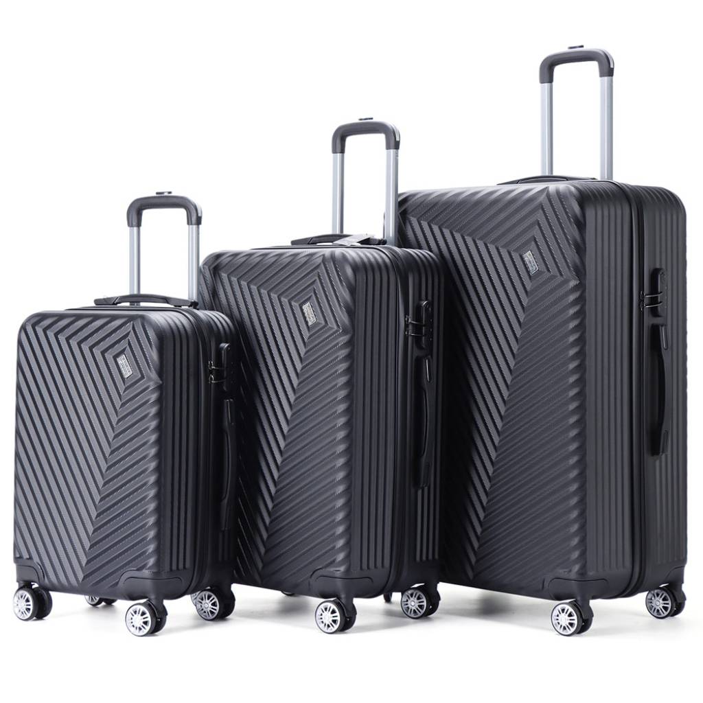 VERTICAL STUDIO Oslo Koffer-Set 3-teilig – 20″, 24″ & 28″ in Schwarz