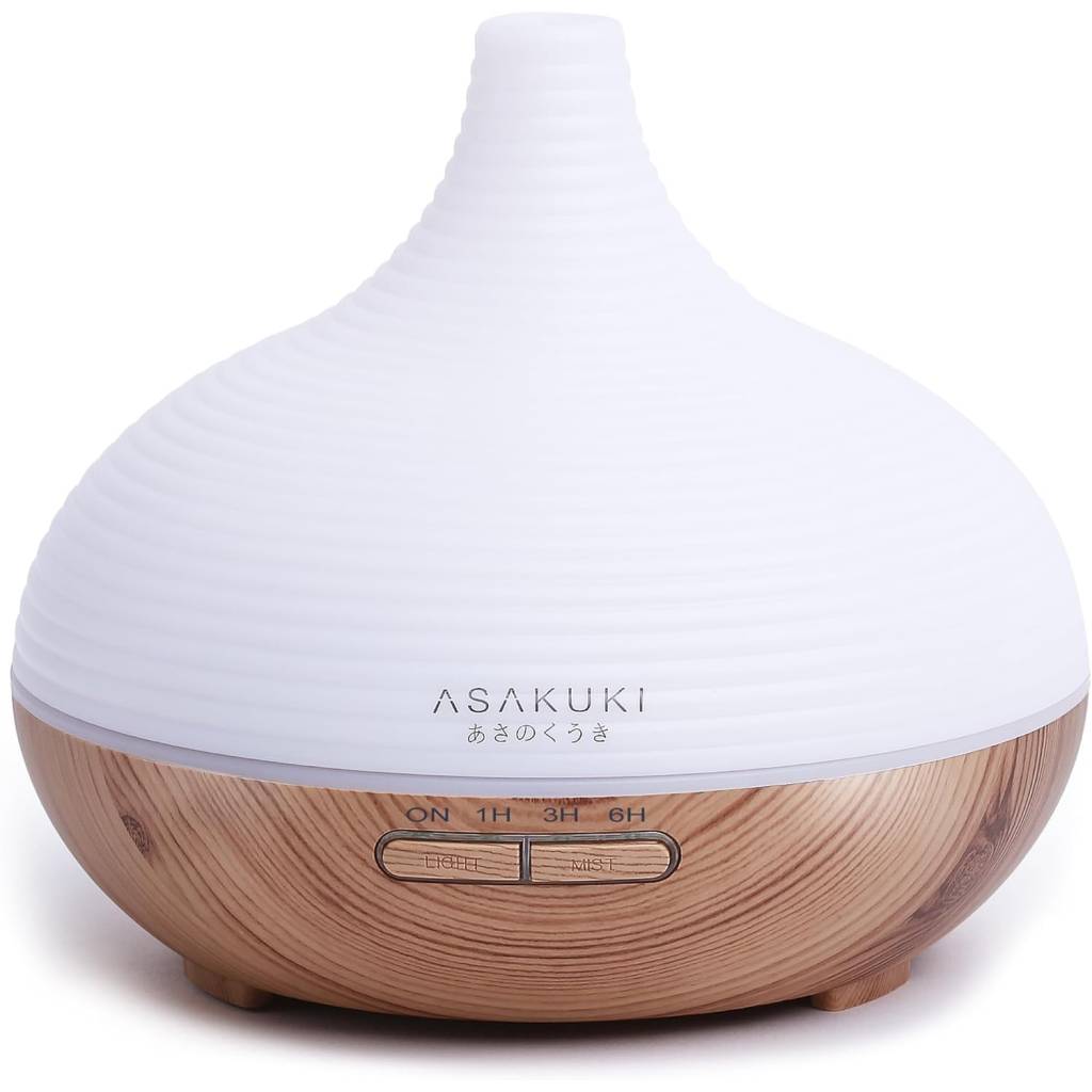 ASAKUKI 300 ml Aroma Diffuser – Ultraschall-Luftbefeuchter mit LED-Licht