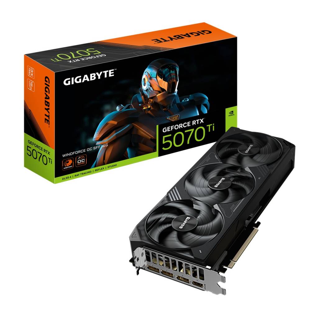 GIGABYTE NVIDIA GeForce RTX 5070 Ti Windforce OC SFF 16G – 16 GB GDDR7 Gaming-Grafikkarte