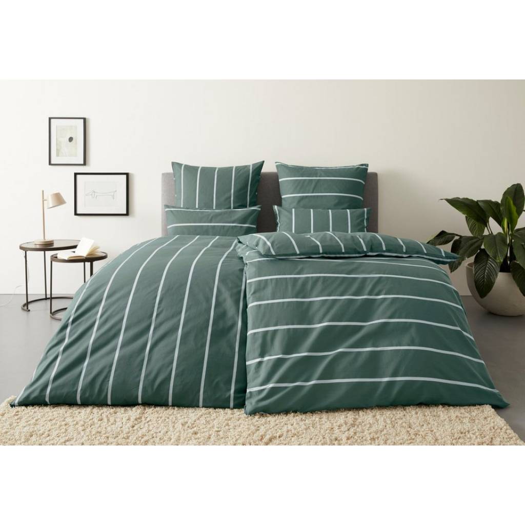 Wendebettwäsche Miette – 2-teiliges Renforcé-Bettwäsche-Set (ab 135 × 200 cm), modernes Streifen-Design (OTTO UP)