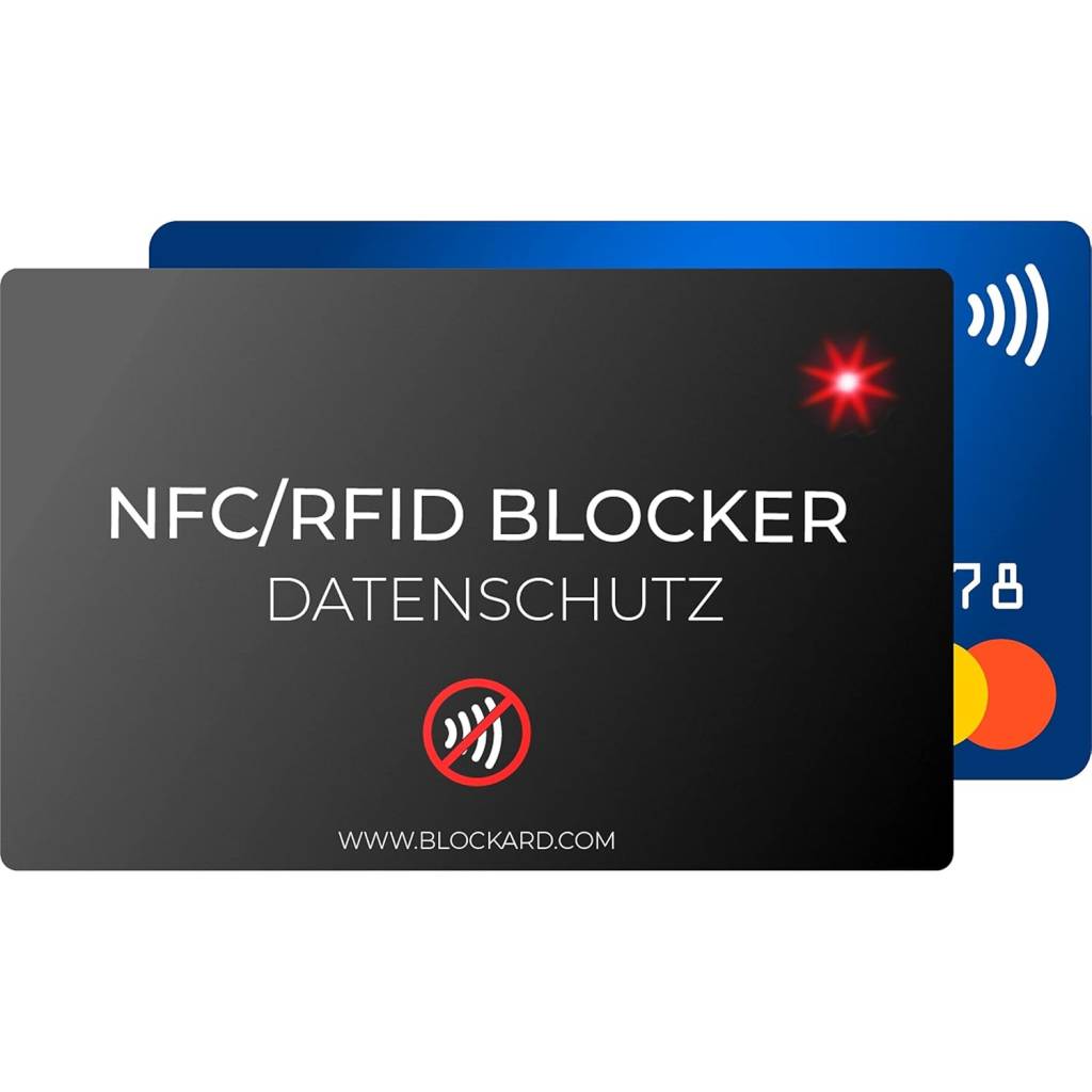 [Prime] BLOCKARD NFC Auslese-Blocker Karte mit LED – Schutz vor unerlaubtem Auslesen von Kredit- & Bankkarten