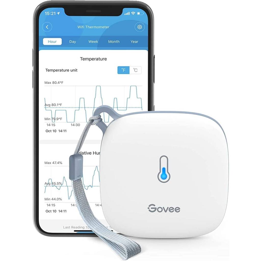 Govee WLAN Thermometer Hygrometer Innen, WiFi mit 50m Reichweite, App Benachrichtigung und Datenspeicherung