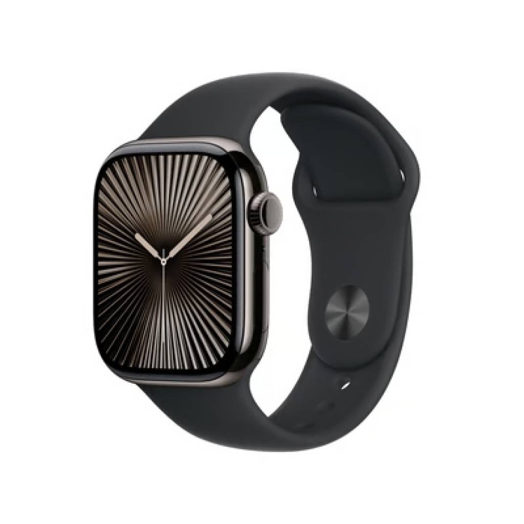 Apple Watch Series 10 GPS + Cellular 46 mm – Titangehäuse in Schiefer mit schwarzem Sportarmband (effektiv ~482 € mit Cashback)