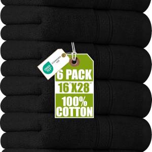 Utopia Towels - Handtücher Set aus 100% Baumwolle - ultraweich und sehr saugfähig - 41x71 cm - 6er Pack (Schwarz)