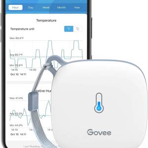Govee WLAN Thermometer Hygrometer Innen, WiFi mit 50m Reichweite, App Benachrichtigung und Datenspeicherung