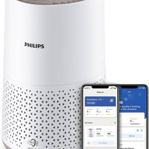 Philips Luftreiniger 600 Serie, Ultraleise und energieeffizient Für Allergiker, HEPA-Filter entfernt 99,97% der Schadstoffe, Für Räume bis zu 44m²