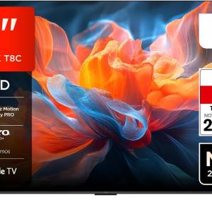 TCL 75T8C 75 Zoll QLED 4K HDR UHD Fernseher, Smart Google TV Dolby Vision Atmos,144Hz Motion Clarity Pro, Game Bar, ALLM, FreeSync, Onkyo 2.1 Sound,Sprachsteuerung, Kompatibel mit Google Assistant